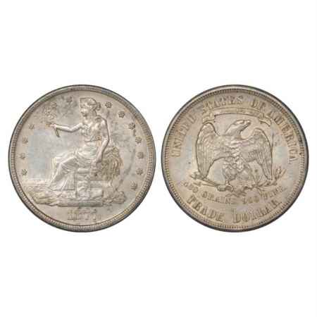United States, Silver Trade Dollar, 27.19g. 1877, S mint mark, KM 108. Extremely Fine, Rar