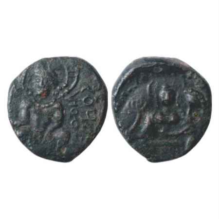Kushans/Huns?, an enigmatic Copper Coin with bilingual inscription on obverse (400-500 AD)