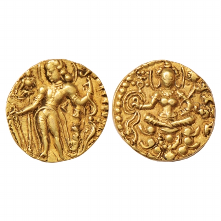 Gupta Empire, Chandragupta II (375-415 AD), Gold Heavy Weight Dinar of 'Archer' type, Sub-