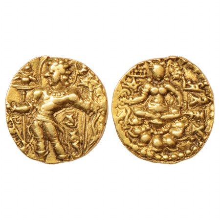 Gupta Empire, Chandragupta II (375-415 AD), Gold Dinar of 'Archer' type, Altekar Class II,