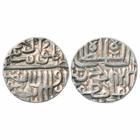 Sultans of Gujarat, Qutb al-Din Bahadur Shah (1526-1537 AD), Silver Tanka, AH 943. Obv: Ar