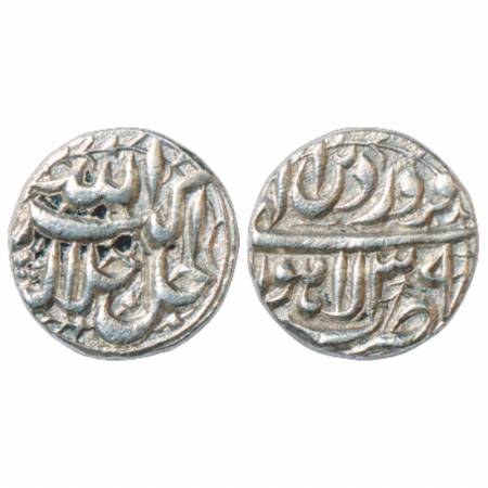 Akbar (1556-1605 AD), Silver ½ Rupee, Lahore Mint, Farwardin 39, KM 66.3. Very Fine+, Very
