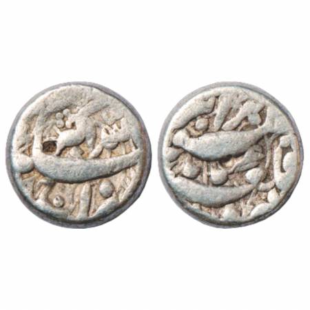 Akbar (1556-1605 AD), Silver Rupee, Qila Bandhu Mint. Obv: Riwaz-i-Sikka Allah hu Akbar. R