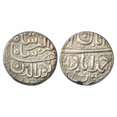 Jahangir (1605-1627 AD), Silver Rupee, Ahmadabad Mint, Aban, KM 145.2. Edge knock otherwis