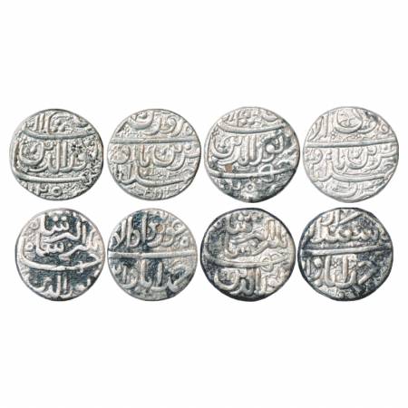 Jahangir (1605-1627 AD), Silver Rupee (4), Ahmadabad Mint, 'Muzaiyan' couplet, Farwardin A