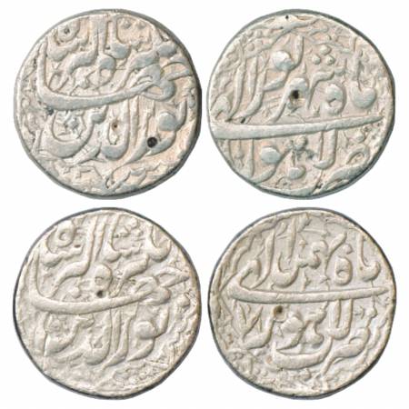 Jahangir (1605-1627 AD), Silver Rupee (2), Lahore Mint, Shahrewar and Bahman 7, KM 145.11.