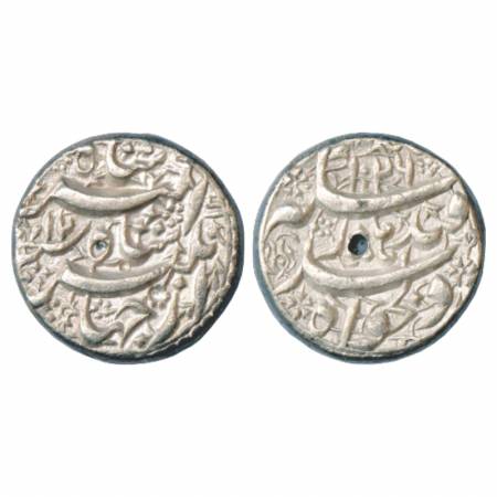 Jahangir (1605-1627 AD), Silver Rupee, Qandhar Mint, AH 1026/RY 12, KM 142.2. Most of the 