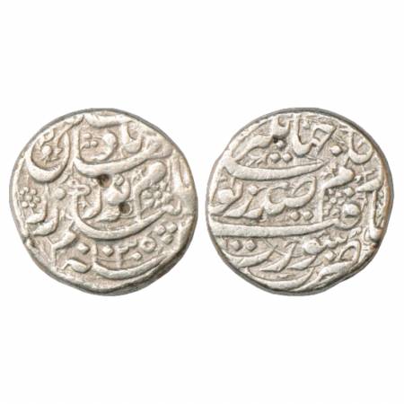 Jahangir with Noor Jahan, Silver Rupee, Surat Mint, AH 1035, KM 168.6. Very Fine, Very Sca