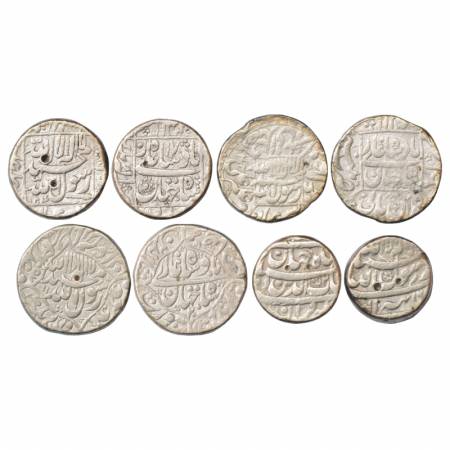 Shah Jahan (1628-1658 AD), Silver Rupee (4), Akbarnagar Mint in left quadrant, AH 1054/RY 