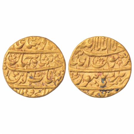 Shah Jahan (1628-1658 AD), Gold Mohur, 10.87g. Burhanpur Mint, RY 1 (in numeral), Ruler's 