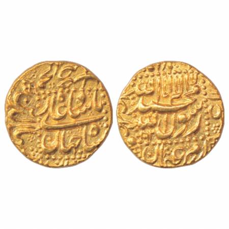 Shah Jahan (1628-1658 AD), Gold Mohur, 10.97g. Burhanpur (off flan) Mint by style, AH 1062