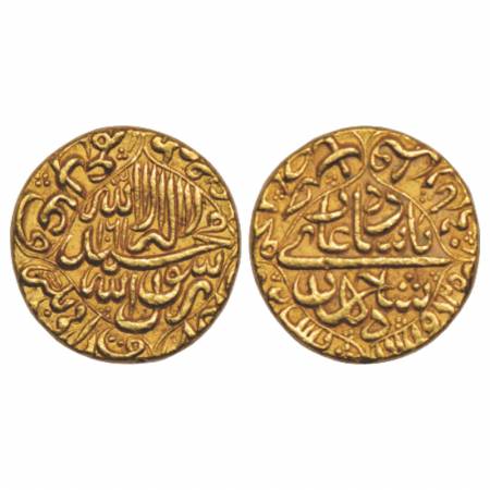 Shah Jahan (1628-1658 AD), Gold Mohur, 10.98g. Daulatabad Mint, AH 1061/RY 25. Obv: Kalima