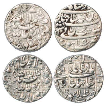 Shah Jahan (1628-1658 AD), Silver Rupee (2), Lahore Mint, AH 1041/RY 5, KM 227.7 and AH xx