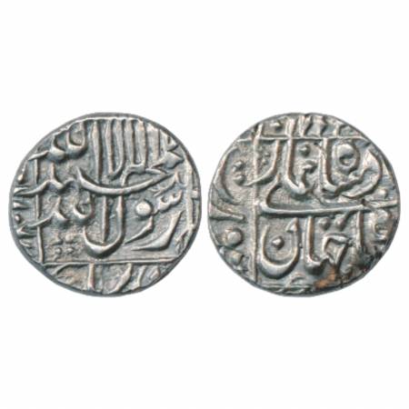Shah Jahan (1628-1658 AD), Silver ½ Rupee, Surat Mint, AH 106x, KM 218.8. Very Fine+, Very