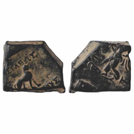 Indo-Greeks, Agathokles (195-185 BC), Bronze Unit, BN series 10, 11.11g. Obv: Lion standin