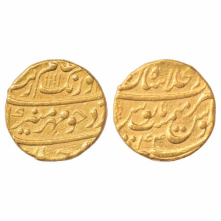 Aurangzeb (1658-1707 AD), Gold Mohur, 10.89g. Dar ul-Khilafat Shahjahanabad Mint, AH 1111/