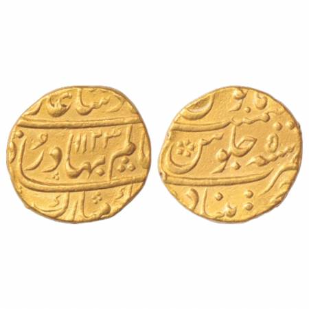 Shah Alam Bahadur (1707-1712 AD), Gold Mohur, 10.97g. Khujista Bunyad Mint, AH 1123/RY 5, 