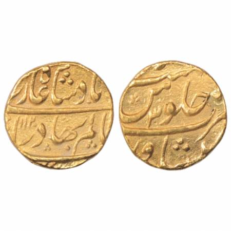 Shah Alam Bahadur (1707-1712 AD), Gold Mohur, 10.90g, Peshawar Mint, AH 1120/ RY3, KM 356.
