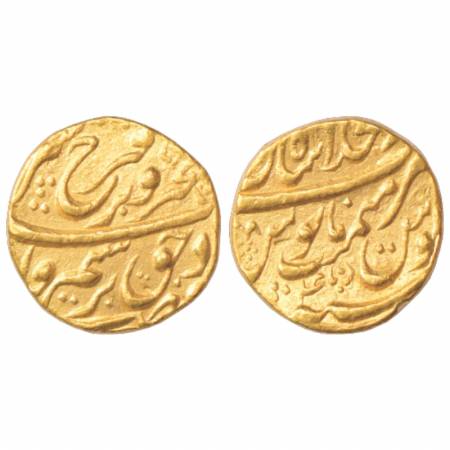 Farrukhsiyar (1713-1719 AD), Gold Mohur, 10.88g. Dar ul-Khilafat Shahjahanabad Mint, RY 4,