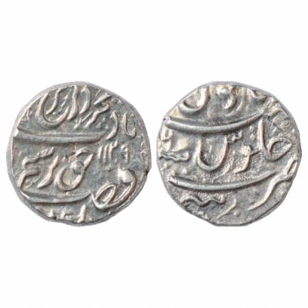 Farrukhsiyar (1713-1719 AD), Silver Rupee, Tatta Mint, AH 1129/RY 6. Legend arrangement is