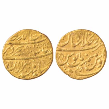 Rafi ud-Darjat (1719 AD), Gold Mohur, 10.92g. Dar ul-Khilafat Shahjahanabad Mint, RY Ahd, 