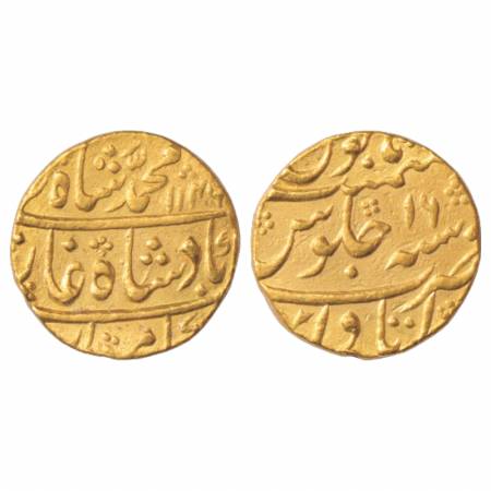 Muhammad Shah (1719-1748 AD), Gold Mohur, 10.87g. Itawa Mint, AH 1146/RY 16, KM 438.10. Ve
