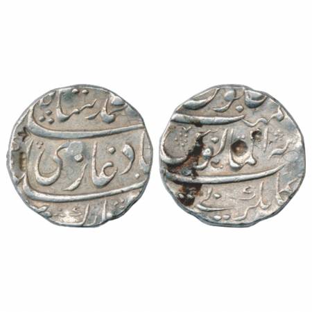 Muhammad Shah, (1719-1748AD), Silver Rupee, Kankurti Mint, KM 436.35, Adhesion on reverse.