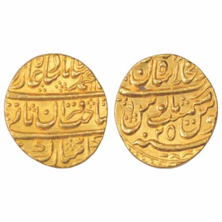 Muhammad Shah (1719-1748), Gold Mohur, 10.87g, Dar ul-Khilafat Shahjahanabad Mint, AH 115x