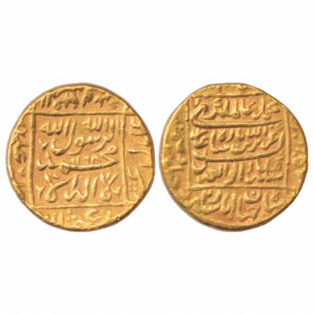 Alamgir II (1754-1759 AD), Gold Mohur, 10.76g, Dar ul-Khilafat Shahjahanabad Mint, AH 1168