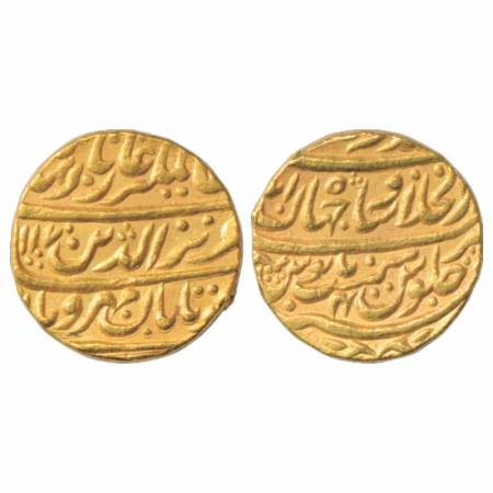 Alamgir II (1754-1759 AD), Gold Mohur, Dar al-Khilafat Shahjahanabad Mint, AH1170/RY4, wit