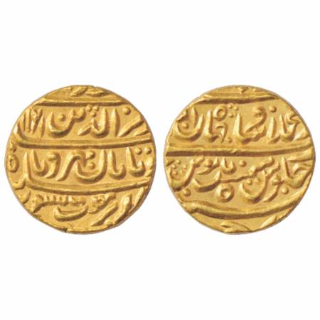 Alamgir II (1754-1759 AD), Gold Mohur, Dar al-Khilafat Shahjahanabad Mint, AH1171/RY5, wit