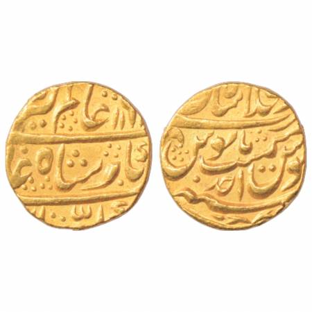 Alamgir II (1754-1759 AD), Gold Mohur, 10.88g. Dar ul-Khilafat Shahjahanabad Mint, AH 116x