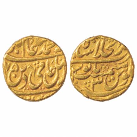 Shah Alam II (1759-1806 AD), Gold Mohur, 10.84g. Dar ul-Khilafat Shahjahanabad Mint, 'Hami