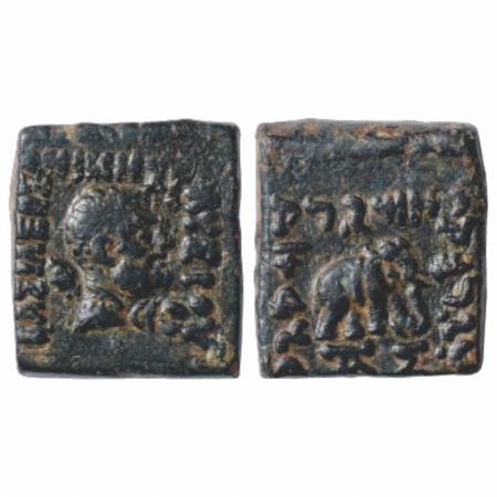Indo-Greeks, Lysias (120-110 BC), Copper Coin, BN series 8, 8.58g. Obv: Bearded bust of He