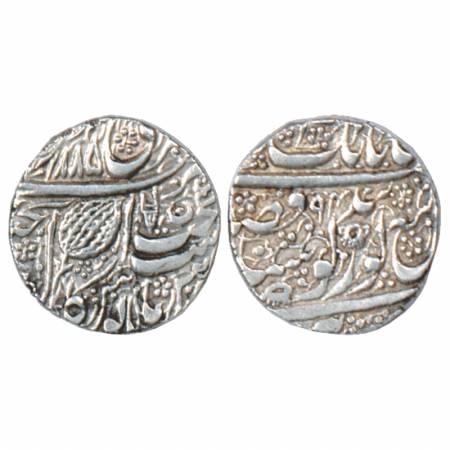 Sikh Empire, Silver Rupee, Amritsar Mint, Nanakshahi, year of issue VS 1885/93. Symbol of 