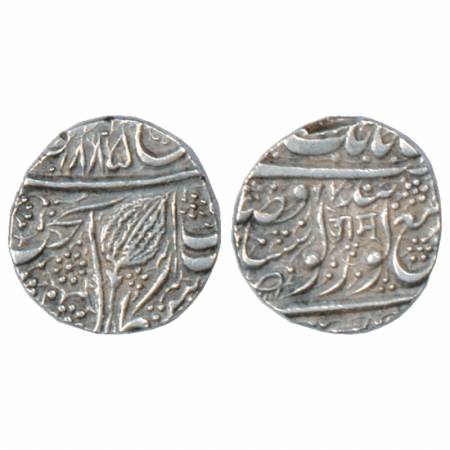 Sikh Empire, Silver Rupee, Amritsar Mint, Nanakshahi, year of issue VS 1885/97. "OM" in Hi