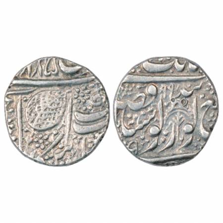 Sikh Empire, Silver Rupee, Nanakshahi, Amritsar Mint of the frozen year series VS 1885. Ac
