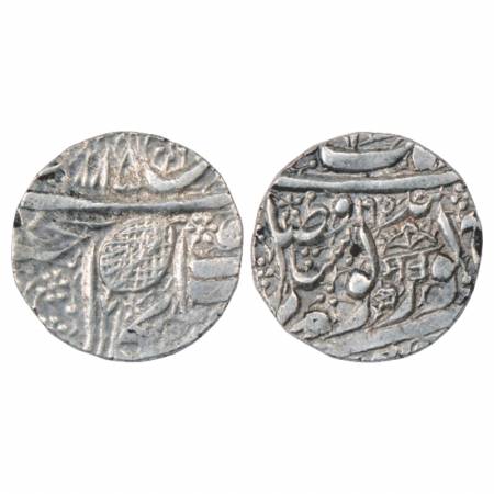 Sikh Empire, Silver Rupee, Nanakshahi, Amritsar Mint of the frozen year series VS 1885. Ac