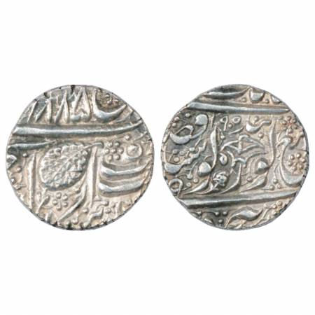 Sikh Empire, Silver Rupee, Nanakshahi, Amritsar Mint of the frozen year series VS 1885. Ac