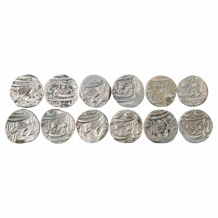 Sikh Empire, Silver Rupee, Kashmir Mint, Gobindshahi, set of (6) coins of the years VS 189
