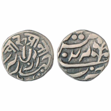 Kishangarh, Anonymous Issue, 2nd series, Silver 4 Annas, RY 24. Obv: Denomination in Nagar