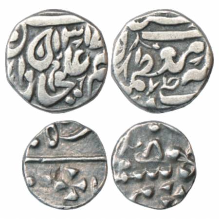 Tonk /Kotah, Silver ¼ Rupee, in the name of Mahammud Ibrahim Ali Khan, AH 1317, Y 18 and 1