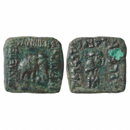 Indo-Greeks, Archebios (90-80 BC), Copper Coin, BN series 12, 10.77g. Obv: Elephant walkin
