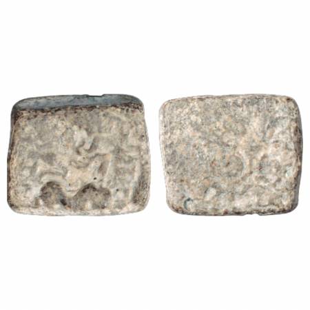 Satavahanas, Lead 'lion' type coin of Siri Satakani from Nasik region (100-50BC), 10.92g. 