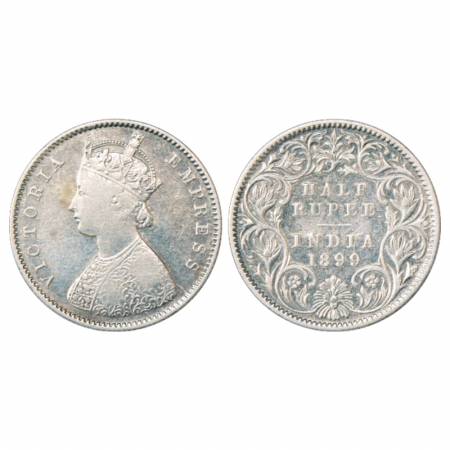 Victoria Empress, Silver ½ Rupee, 1899, Calcutta Mint, A/I/'C' incused, PR 282. Very Fine,