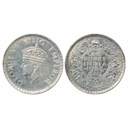 George VI, Silver Rupee, 1938, Bombay Mint, dot, PR 234. Very Fine, Very Scarce.