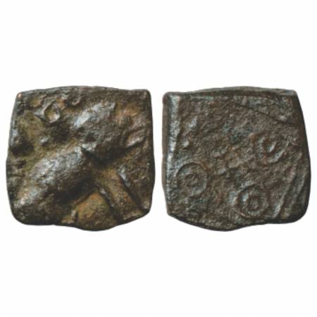 Satavahanas, Copper 'Elephant' type coin attributed to Kochhiputa Satakani from Nasik regi