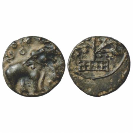 Satavahanas, Potin 'Elephant' type coin of Gotamiputa Siri Satakani from Nasik region (40-