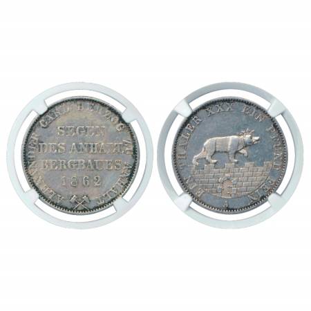 German State - Anhal Bernburg, Silver Thaler, 1862, 'A' mint mark. Obv: Legend surrounds i