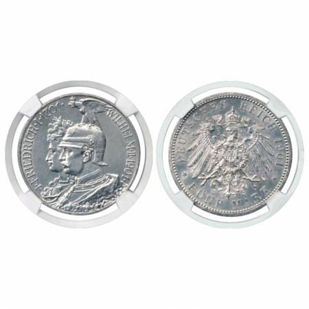 German State-Prussia, Wilhelm I, Silver 5 Mark, 1901, 'A' mint mark. Sub: 200 years- kingd
